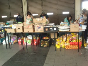 donations of food, snacks and medical supplies